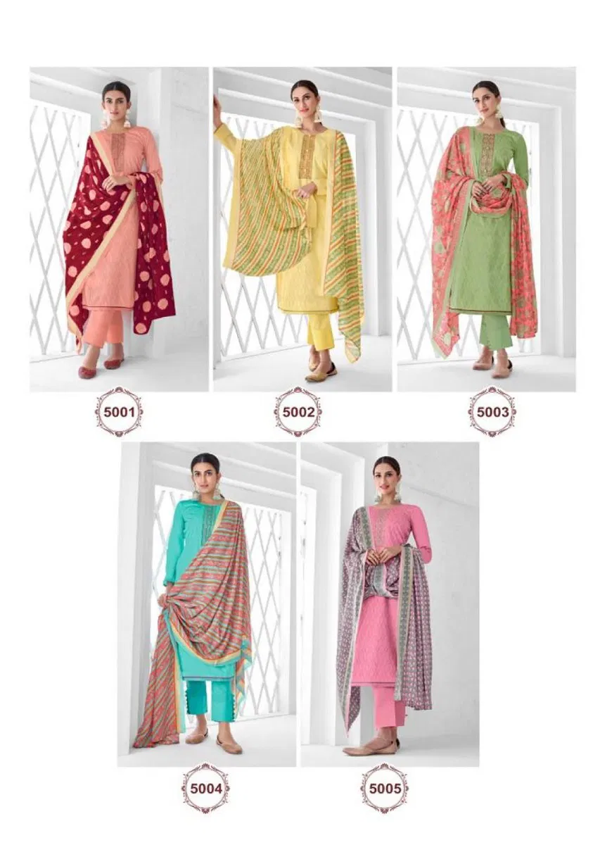 Nushrat Vol 5 By Suryajyoti Jam Stain Dress Material Catalog
